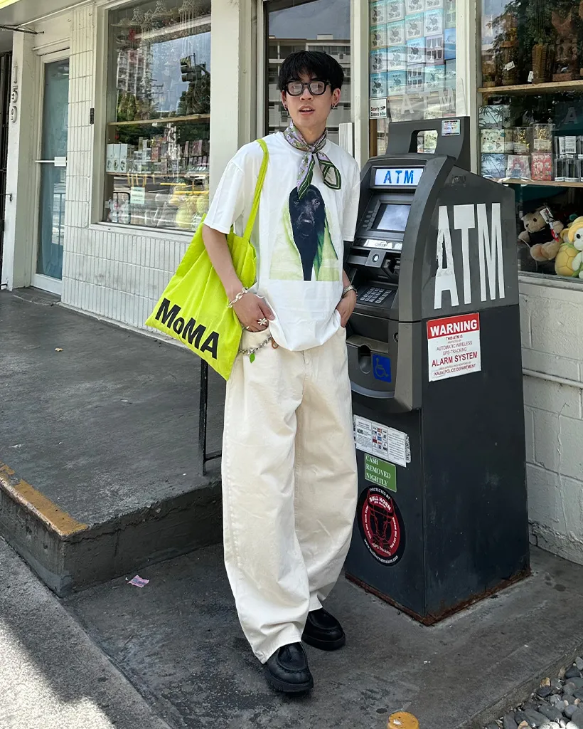 ユニセックスコットンワイドパンツ