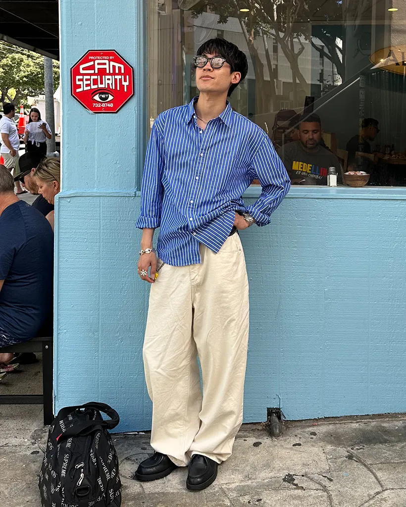 ユニセックスコットンワイドパンツ