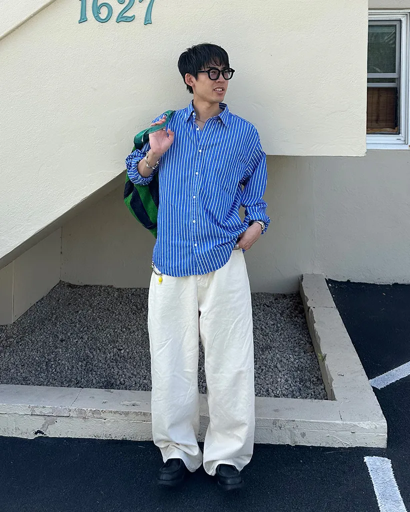 ユニセックスコットンワイドパンツ