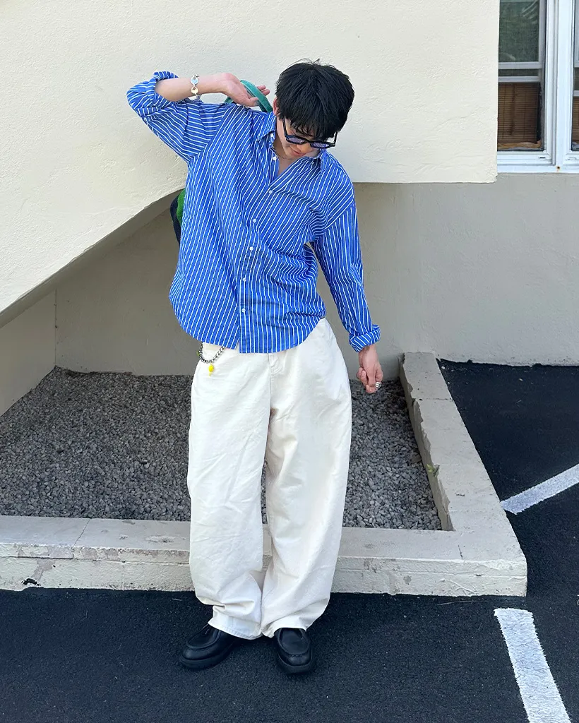 ユニセックスコットンワイドパンツ