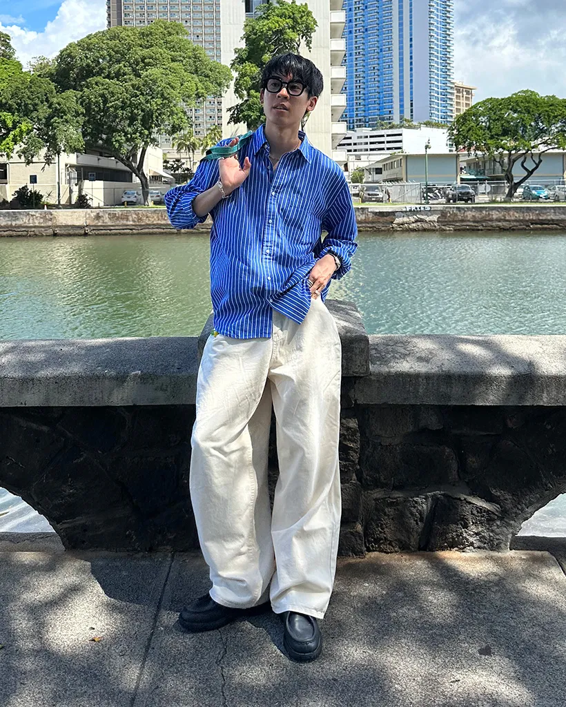 ユニセックスコットンワイドパンツ