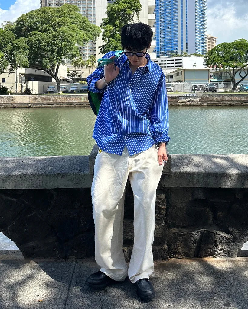 ユニセックスコットンワイドパンツ
