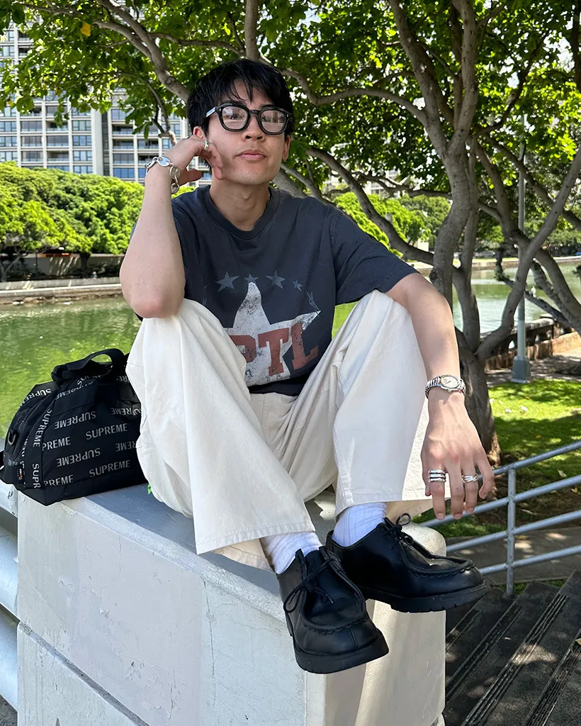 ユニセックスコットンワイドパンツ