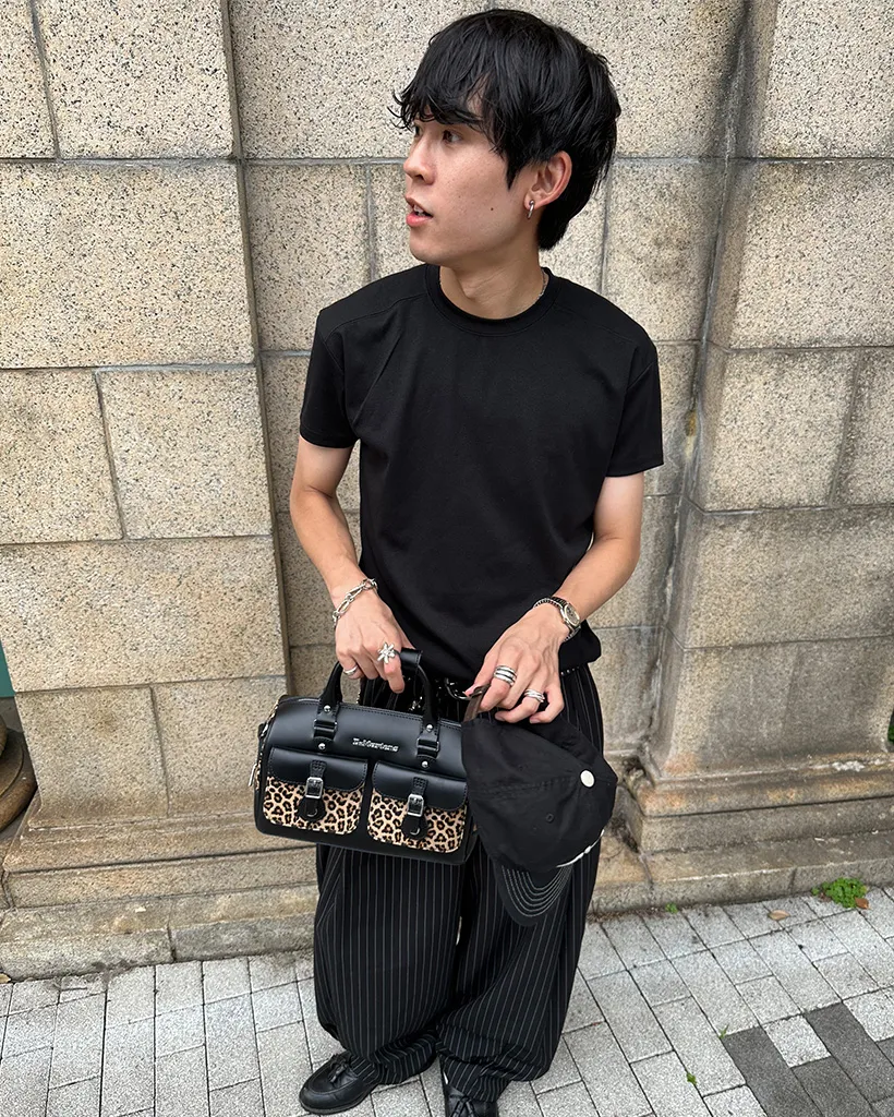 ユニセックスストライプワイドフィットスラックス