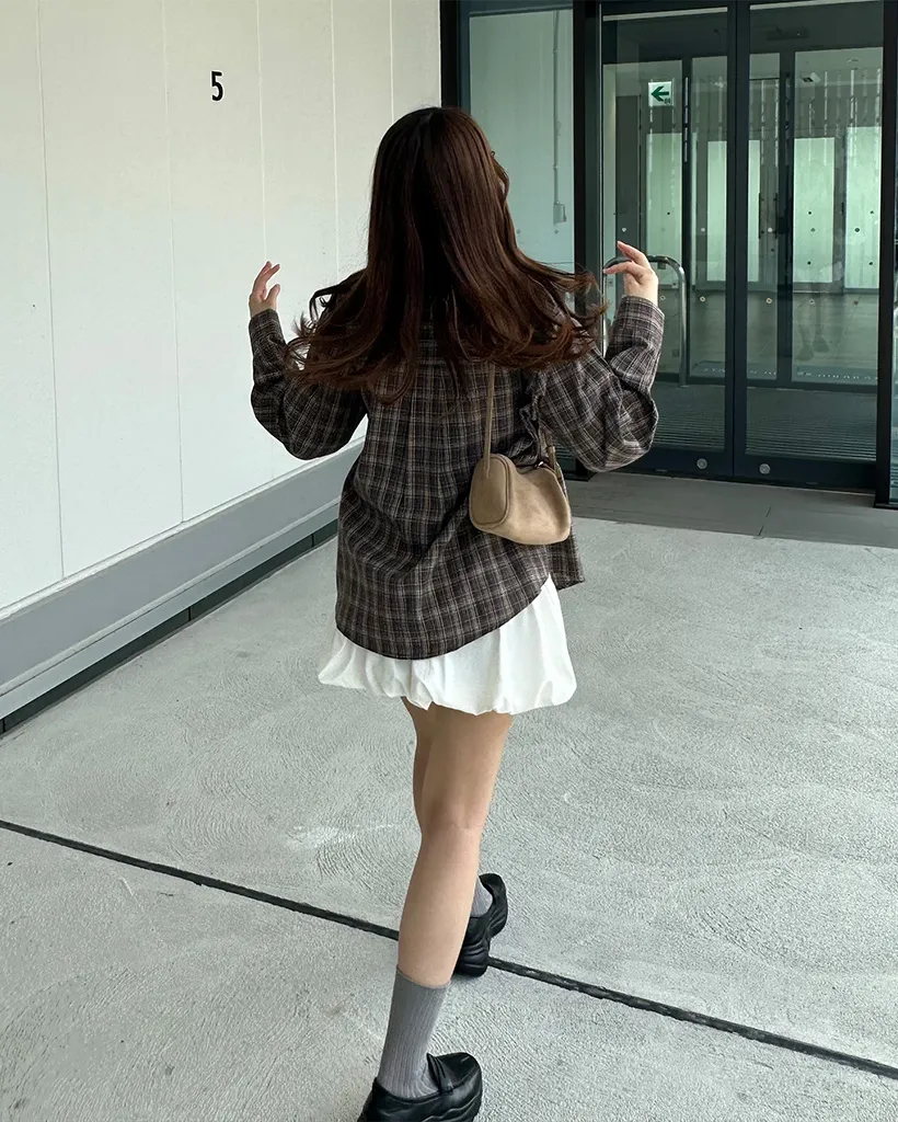 フラップポケットオーバーサイズチェックシャツ