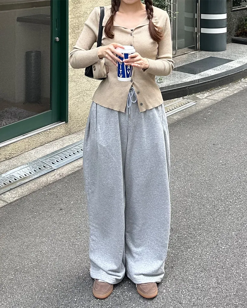 サイドインタックワイドスウェットパンツ
