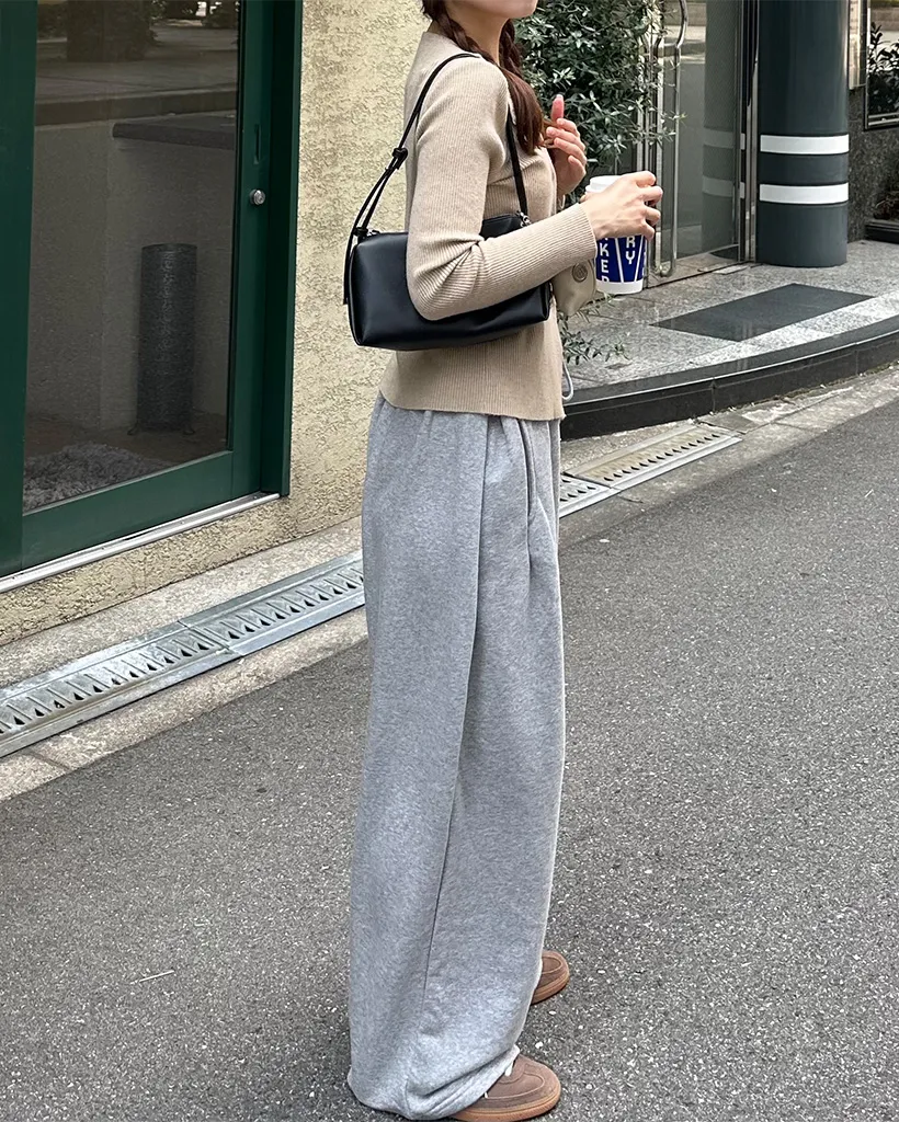 サイドインタックワイドスウェットパンツ