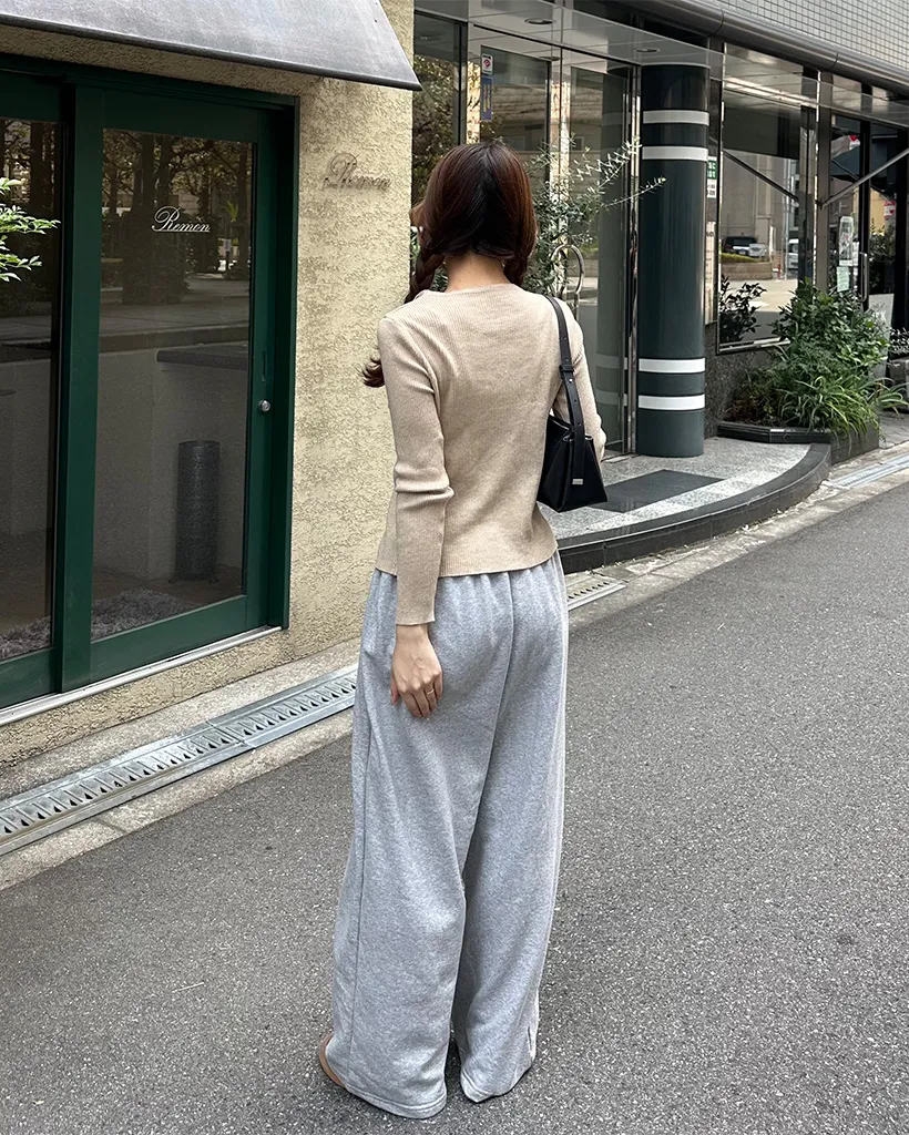 サイドインタックワイドスウェットパンツ
