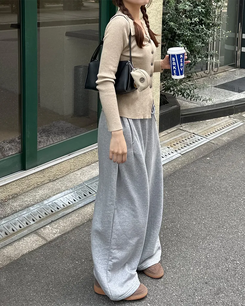 サイドインタックワイドスウェットパンツ