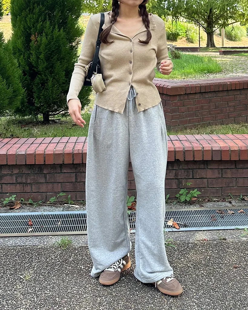 サイドインタックワイドスウェットパンツ