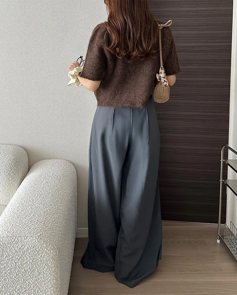 ハイウエストタックロングワイドスラックス