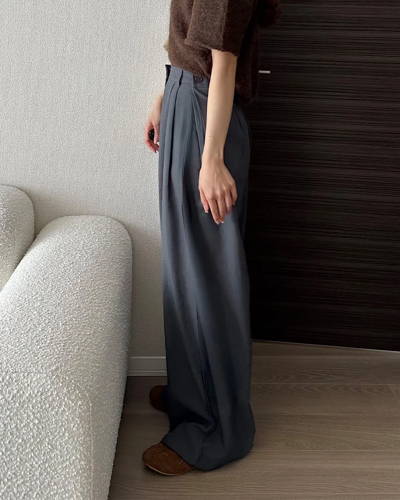 ハイウエストタックロングワイドスラックス