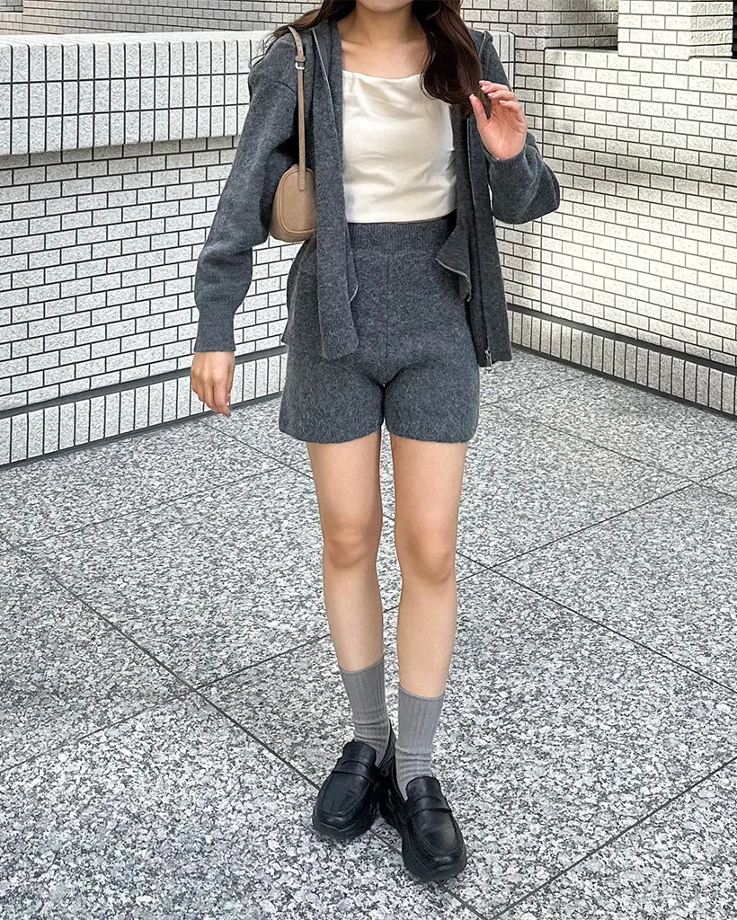ダブルジップパーカー＆ショートパンツセット