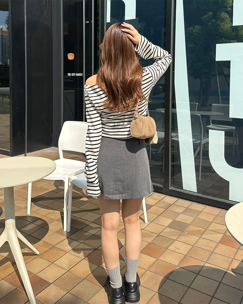 ボートネックロングスリーブTシャツ