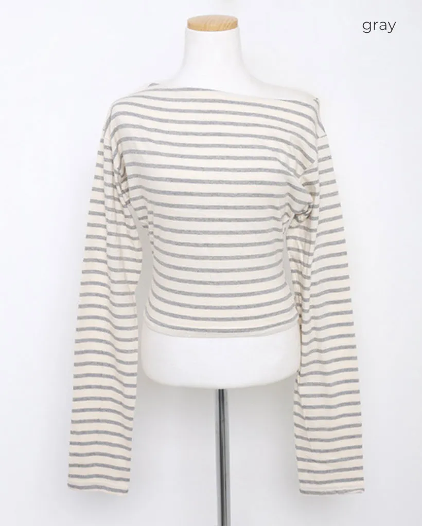 ボートネックロングスリーブTシャツ