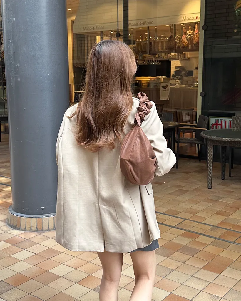2wayギャザーショルダースエードバッグ