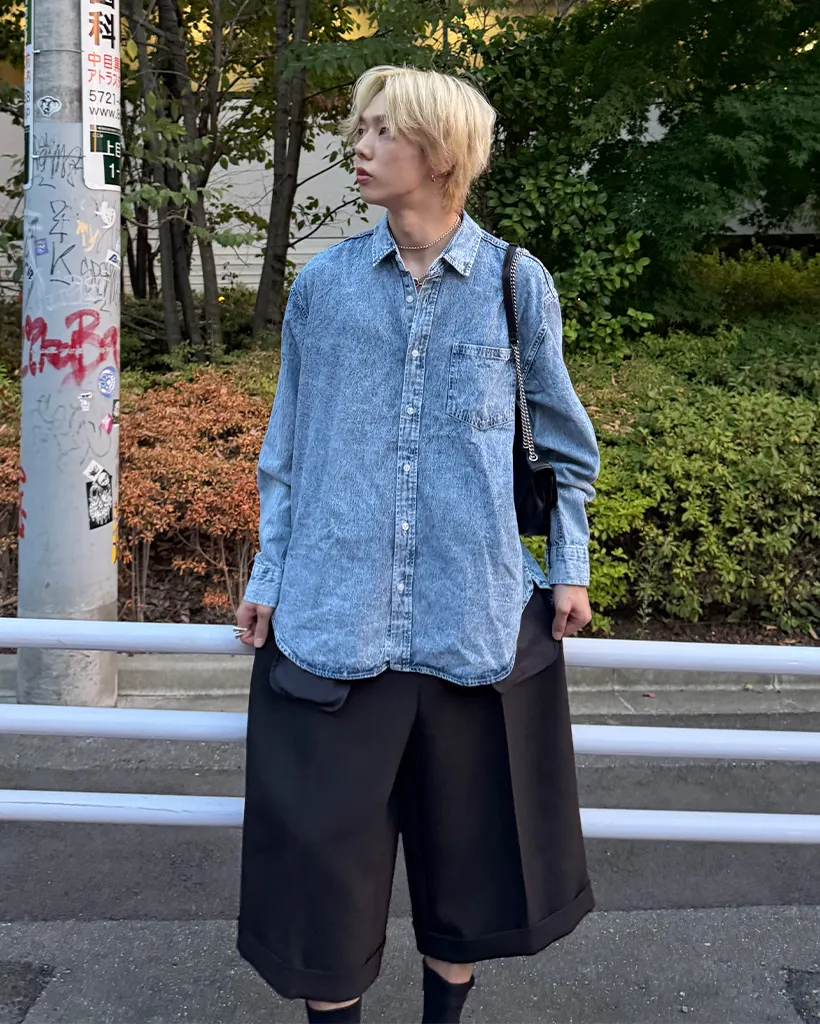 ウォッシュデニムシャツ