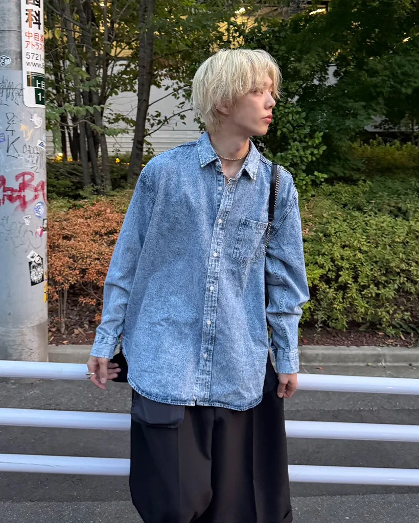 ウォッシュデニムシャツ