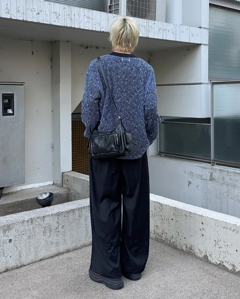 ユニセックスルーズフィットネットニット