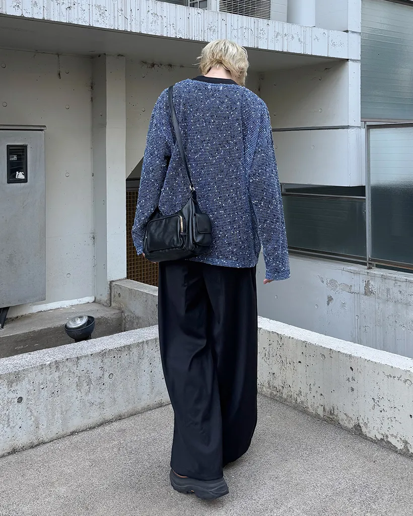 ユニセックスルーズフィットネットニット