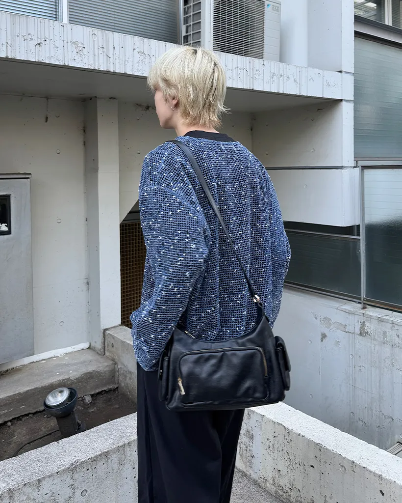 ユニセックスルーズフィットネットニット