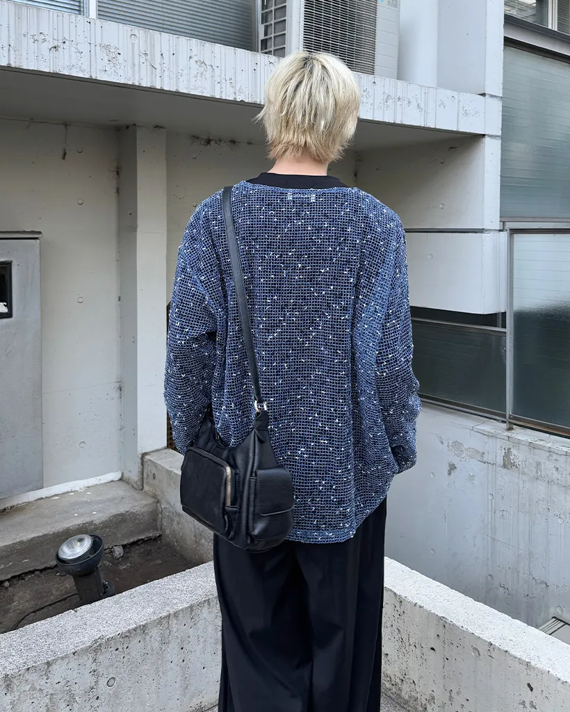 ユニセックスルーズフィットネットニット