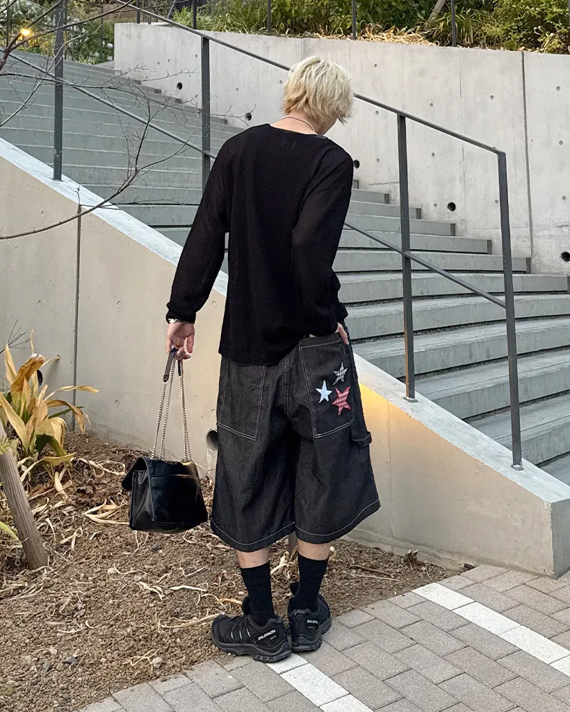 ユニセックスルーズフィットシースルーニット