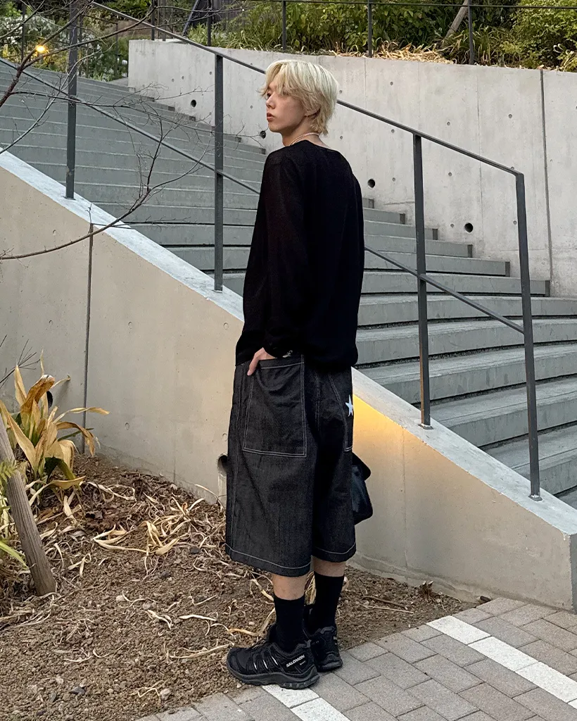 ユニセックスルーズフィットシースルーニット