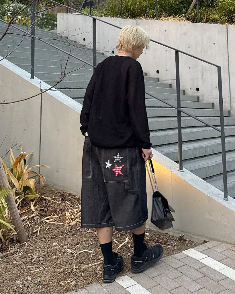 ユニセックスルーズフィットシースルーニット