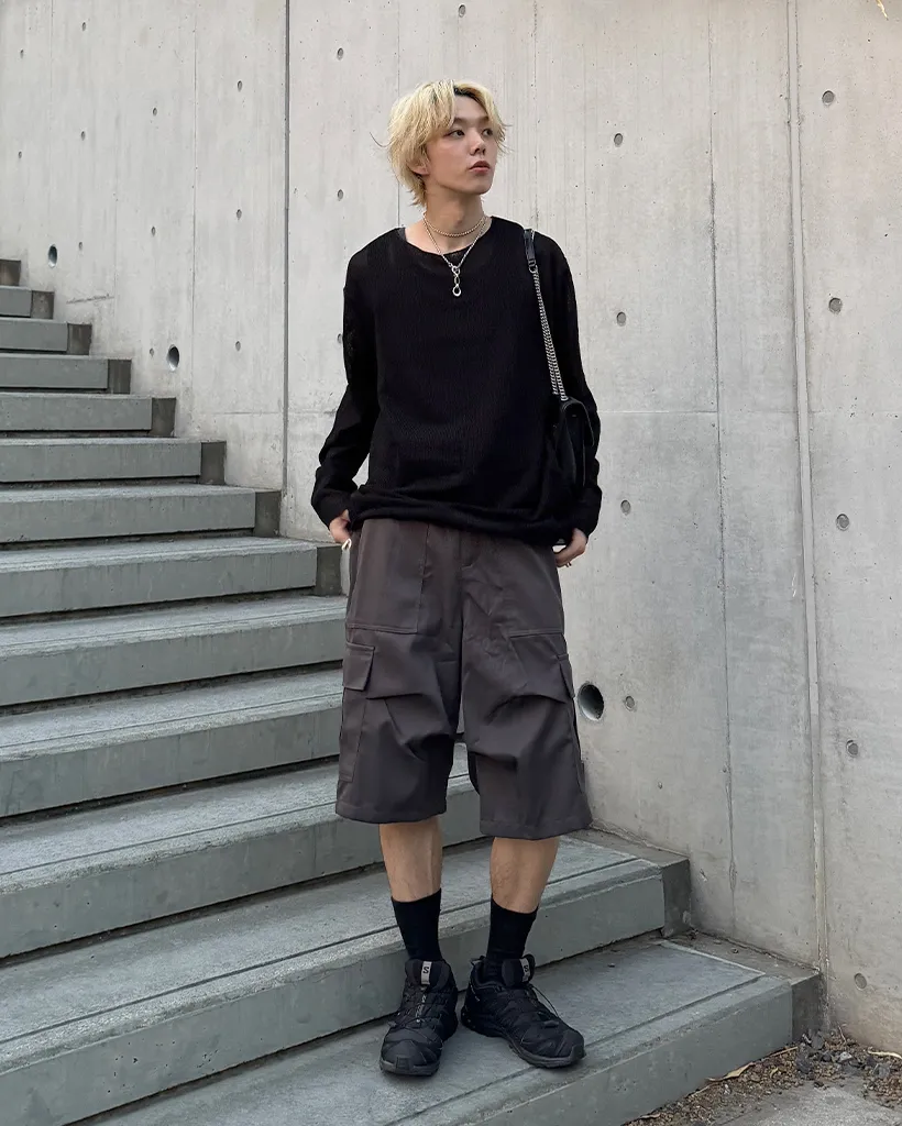 ユニセックスルーズフィットシースルーニット