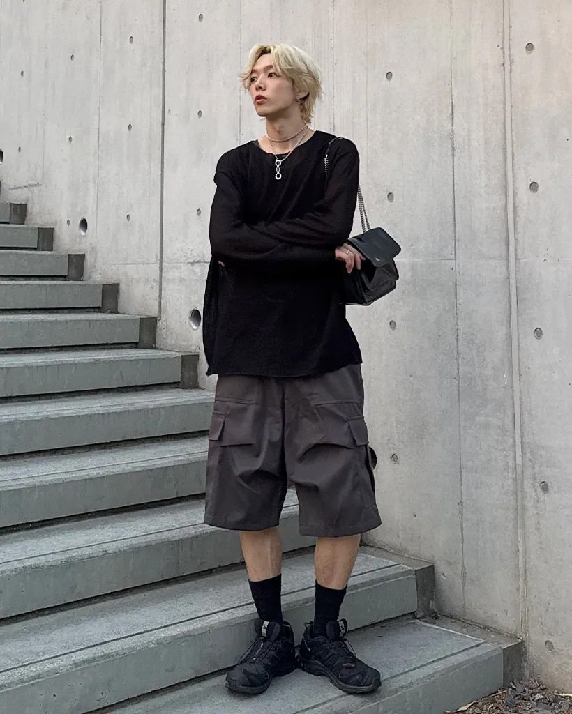 ユニセックスルーズフィットシースルーニット