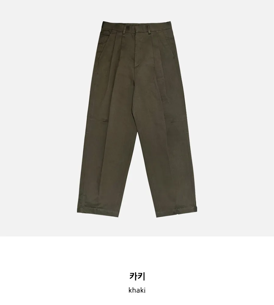 タック入りワイドボタンスラックス