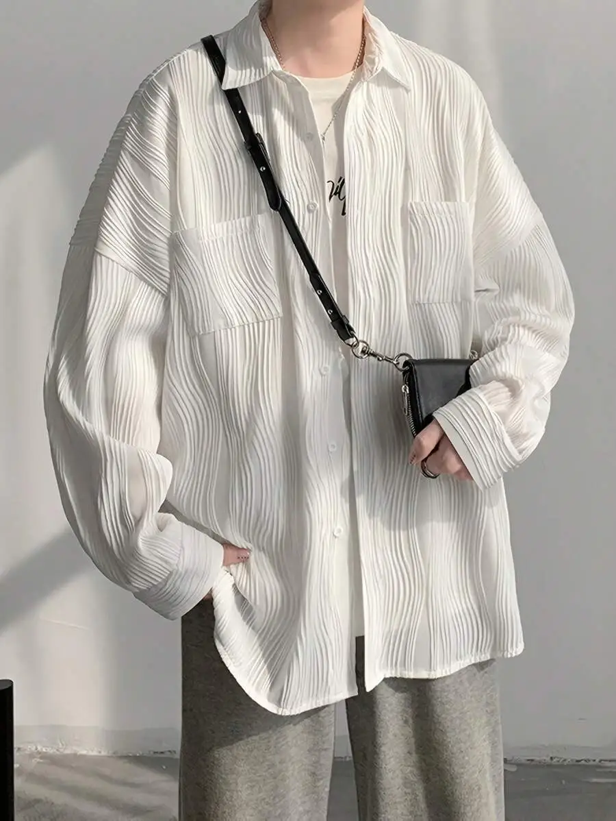 カジュアル 襟付き ゆったり おしゃれ 柔らかい 快適 ストリート シンプル かっこいい アウトドア 長袖シャツ