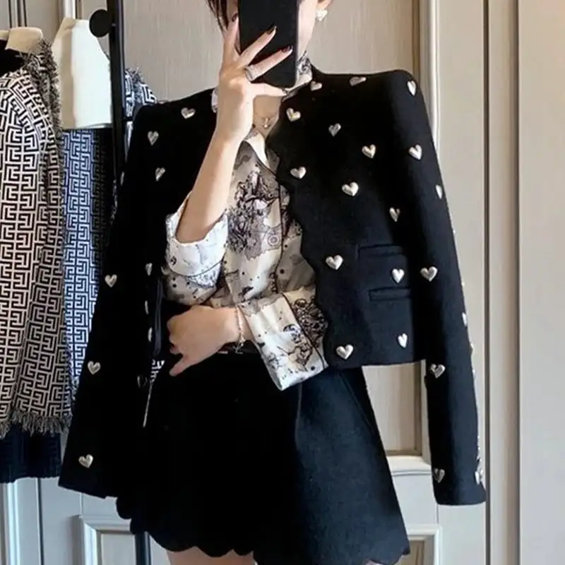 アウター コート 主役級 OL/通勤 ハート ブラック