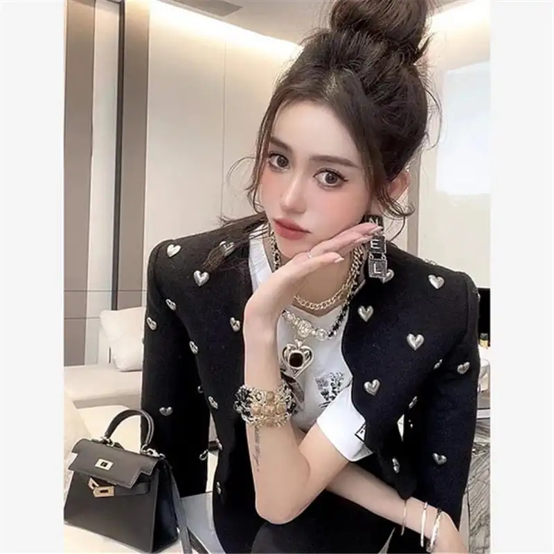 アウター コート 主役級 OL/通勤 ハート ブラック