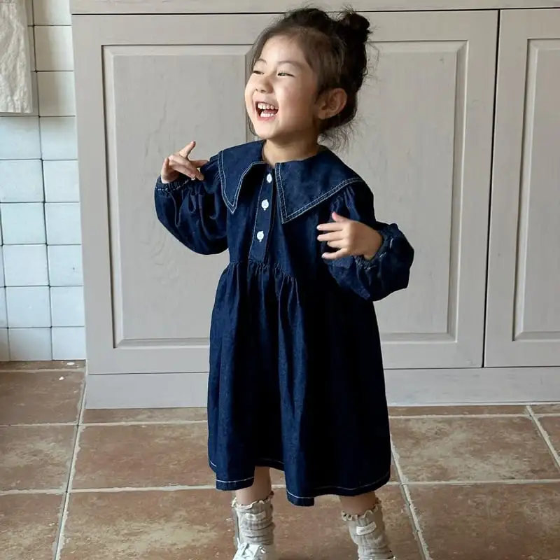 【80-150cm】デニム ワンピース トップス