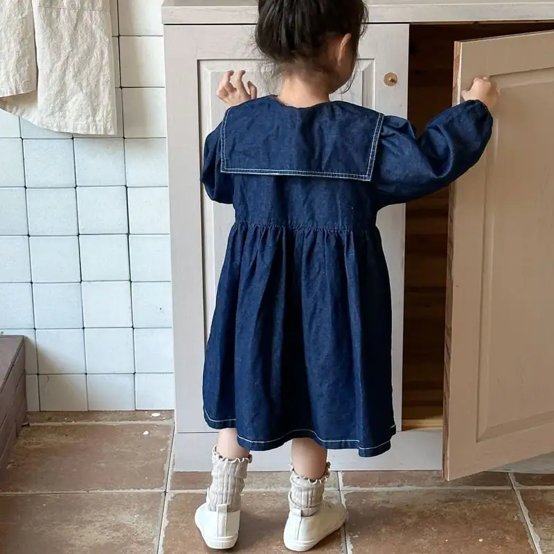【80-150cm】デニム ワンピース トップス