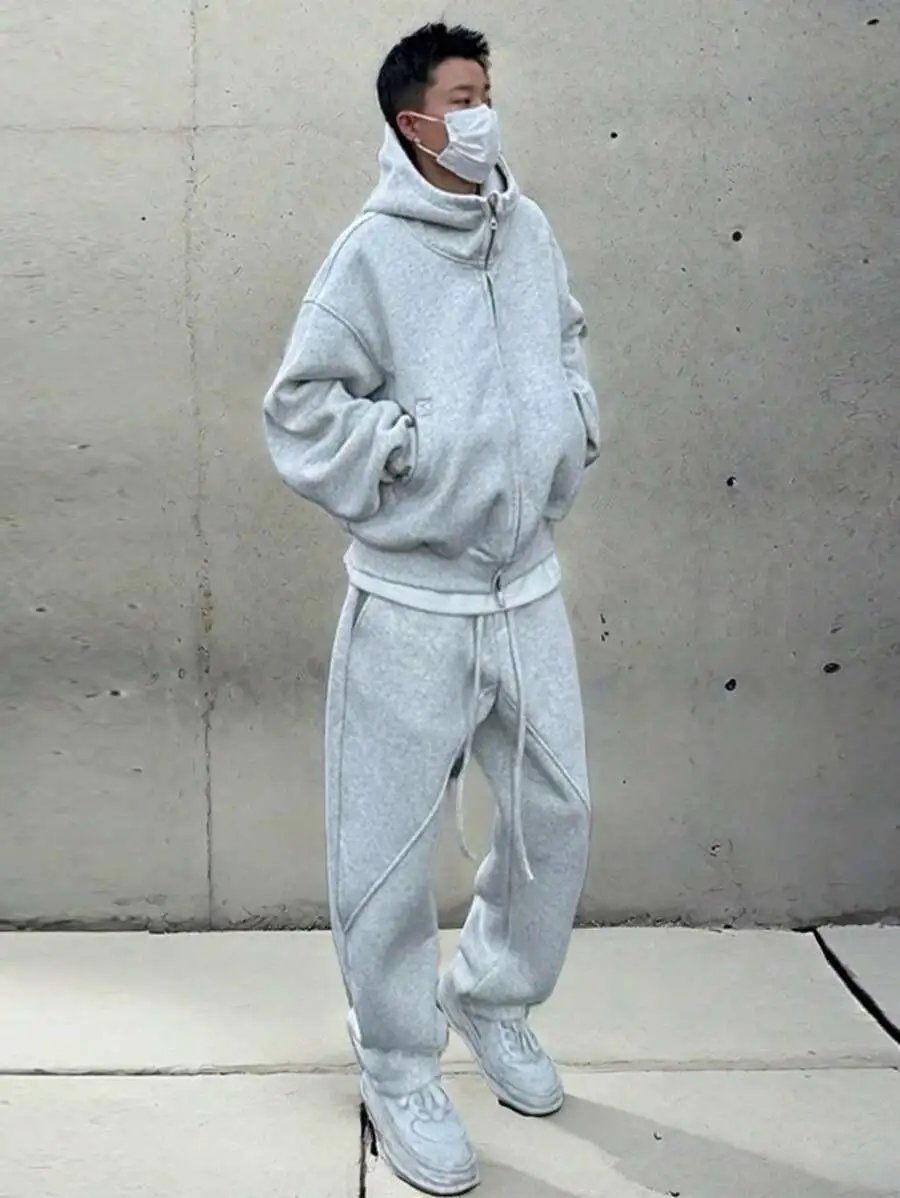 カジュアル スポーツ スーツ 男 ゆったり フードコート パンツ 二点セット