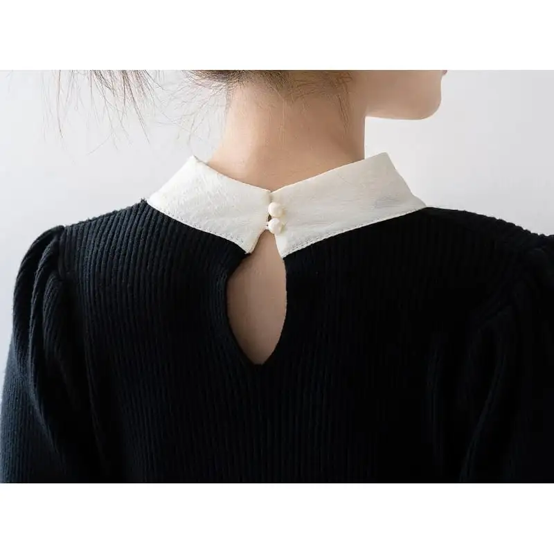 トップス ニット リボン エレガント 長袖 気質溢れる