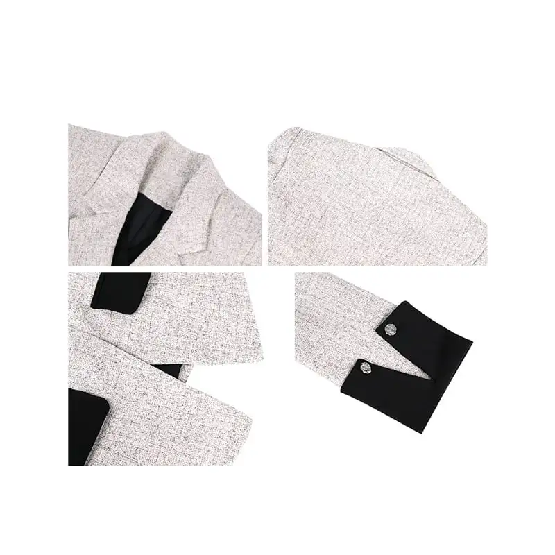 アウター スーツ 通勤 配色 フェイクレイヤード 長袖