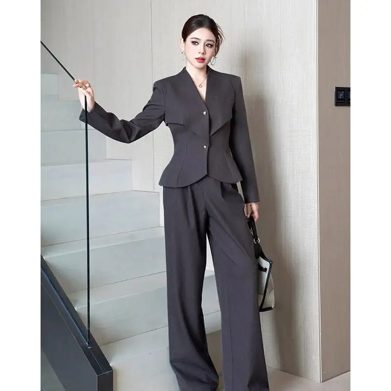 アウター スーツ Vネック スリム 長袖 通勤 気質アップ