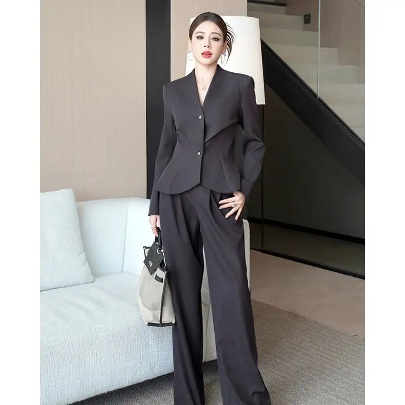 アウター スーツ Vネック スリム 長袖 通勤 気質アップ