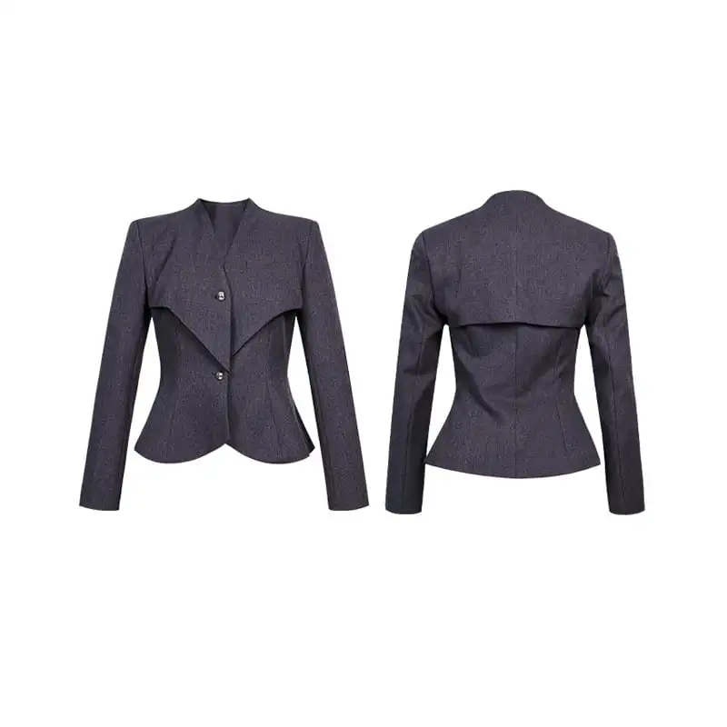 アウター スーツ Vネック スリム 長袖 通勤 気質アップ