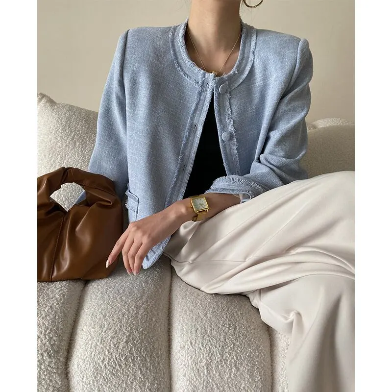 アウター ジャケット フリンジデザイン シングルブレスト 長袖