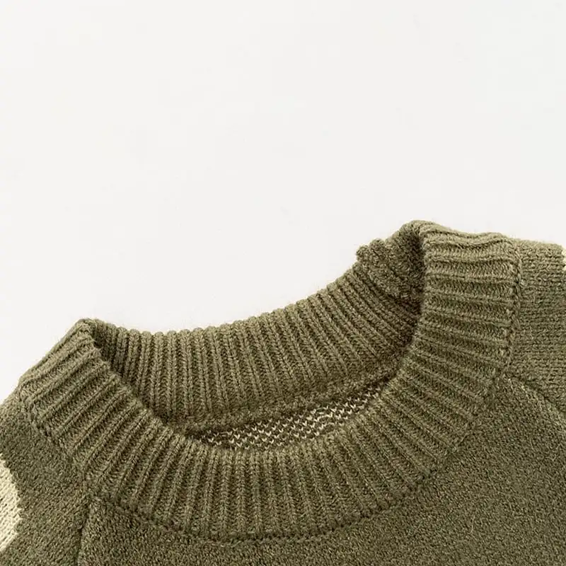 【66-100cm】月と太陽プリント ニット ロンパース