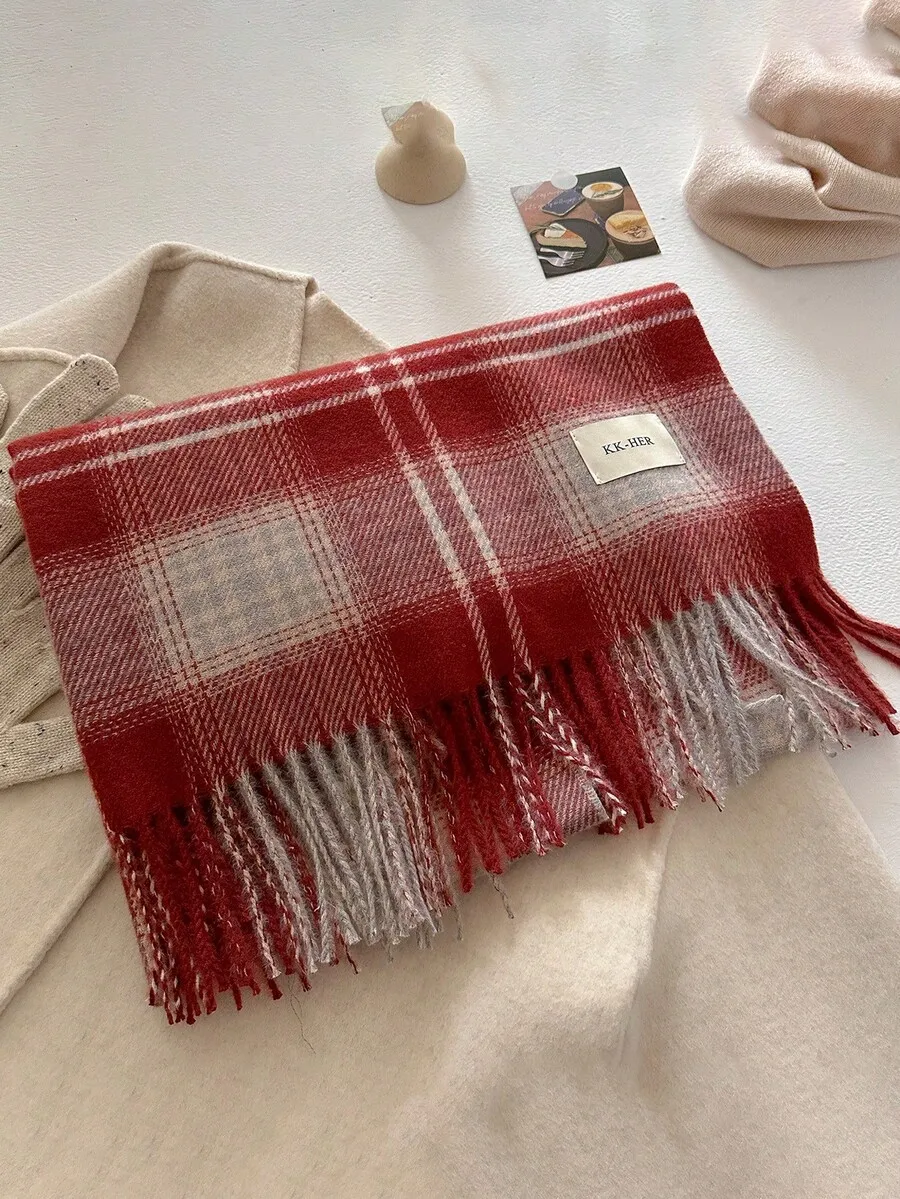 クラシック チェック柄 スカーフ 暖かい ショール レディース アクセサリー