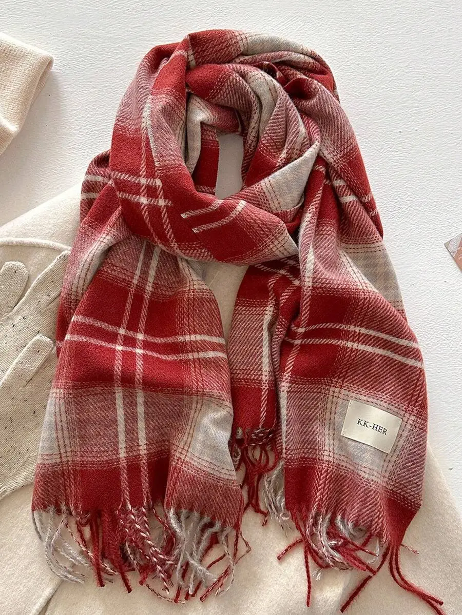 クラシック チェック柄 スカーフ 暖かい ショール レディース アクセサリー