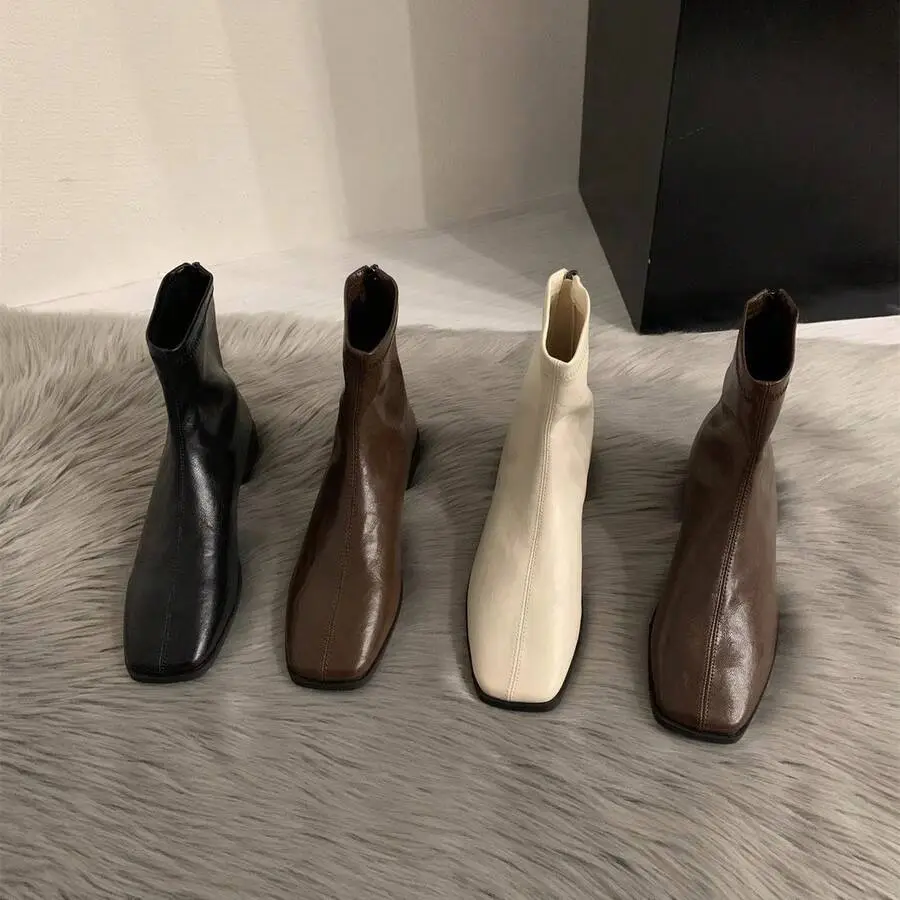 ローヒール マーティンブーツ 薄型 ショートブーツ