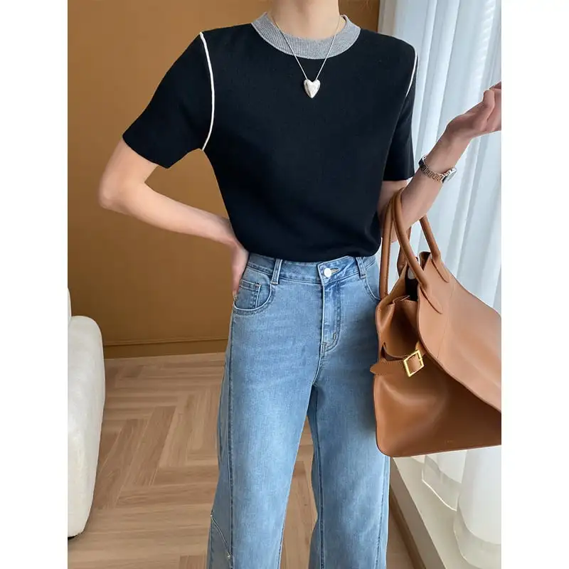 ボトムス デニムパンツ ジーンズ ハイウエスト ワイド ライトブルー