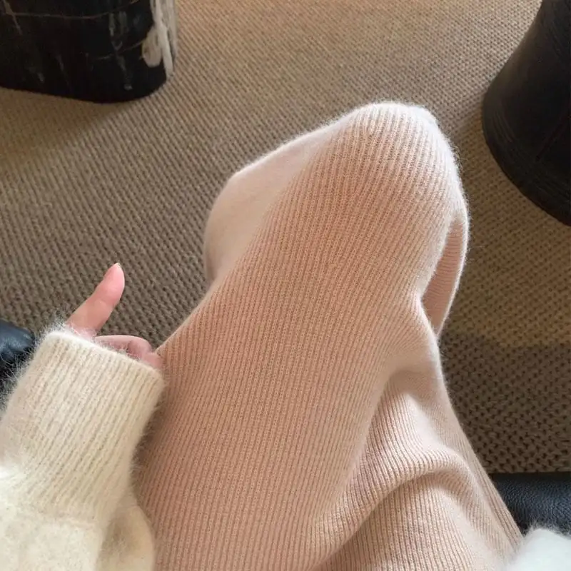 ボトムス スカート 3色展開 ニット エレガント コーヒー色 ベージュ ライトピンク